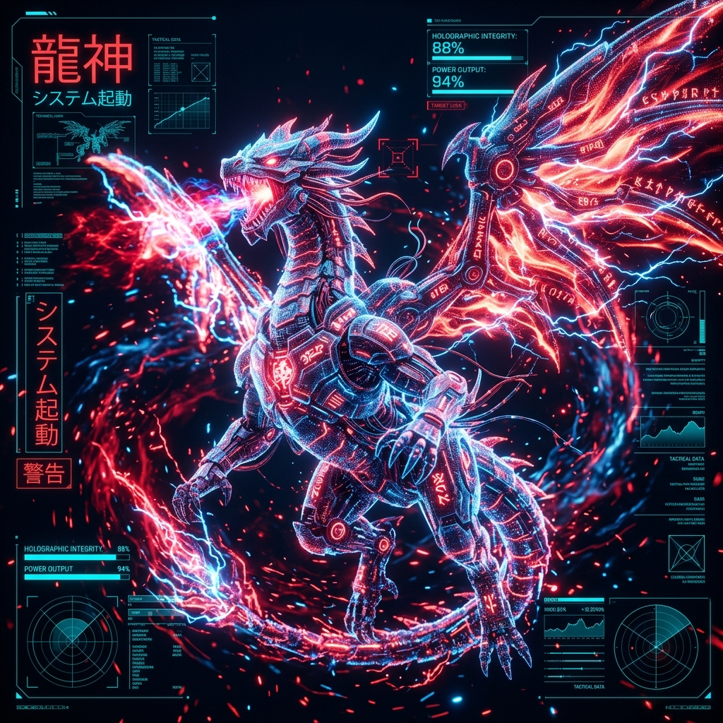 Holographic Dragon Background Overlay
